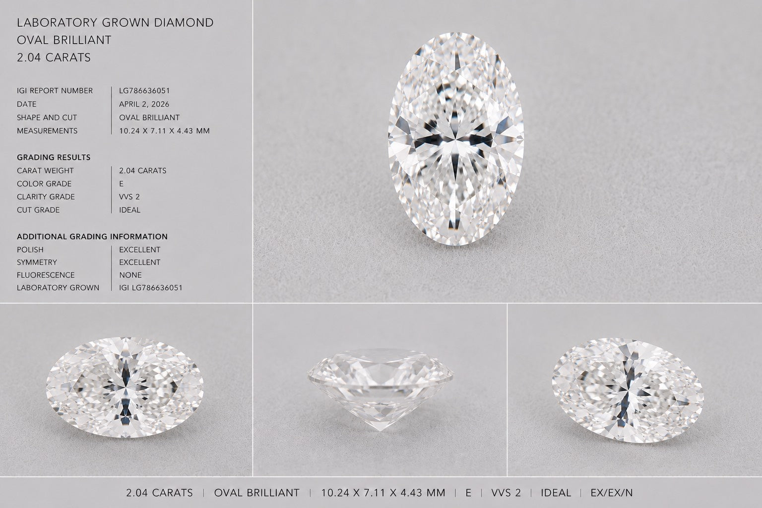 〖2.04ct / Eカラー VVS2〗ラボグロウンダイヤモンド リング｜プラチナ900｜オーバルブリリアント ヘイローリング｜IGI鑑定書付き　受注制作／約50日でお届け