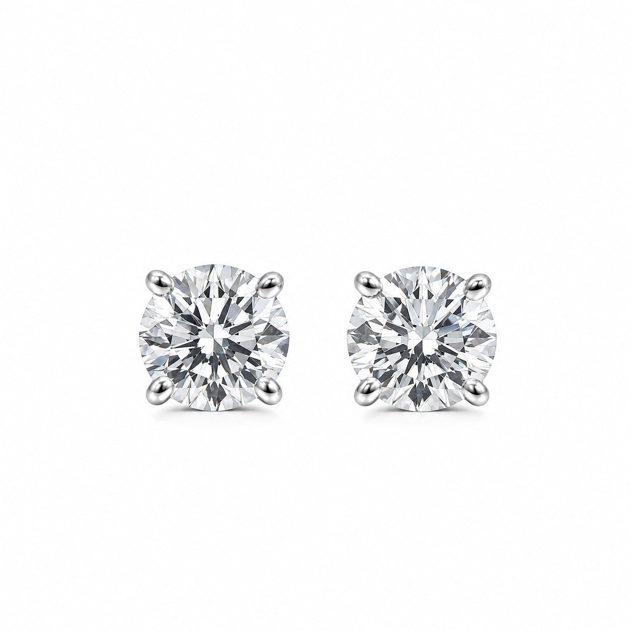 〖0.7ct×2p / Dカラー VVS/エクセレントカット〗ラボグロウンダイヤモンド ピアスペア｜プラチナ900｜ラウンドブリリアント｜IGI鑑定書付き｜定番人気 ご注文後約30日～50日で納品｜NAYA-017