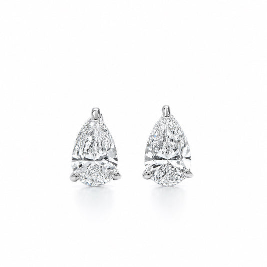 〖1ct / Dカラー VVS2〗ラボグロウンダイヤモンド ピアス｜両耳（ペア）｜ペアシェイプ｜プラチナ900｜IGI鑑定書付き｜ご注文から約50日後のお渡し ｜NAYA-0056