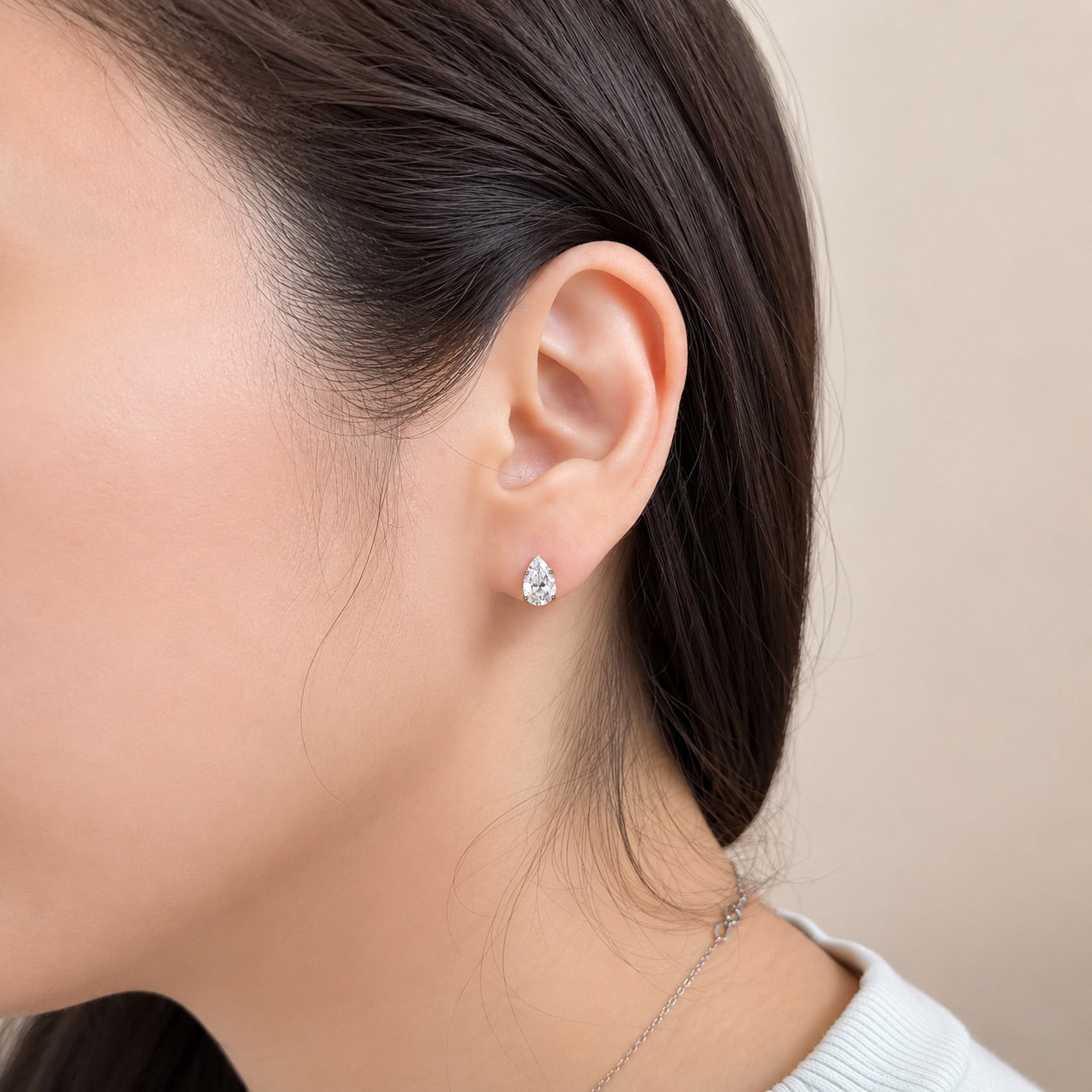 ラボグロウンダイヤモンド ピアス 1ct Dカラー VVS2｜NAYA DIAMOND