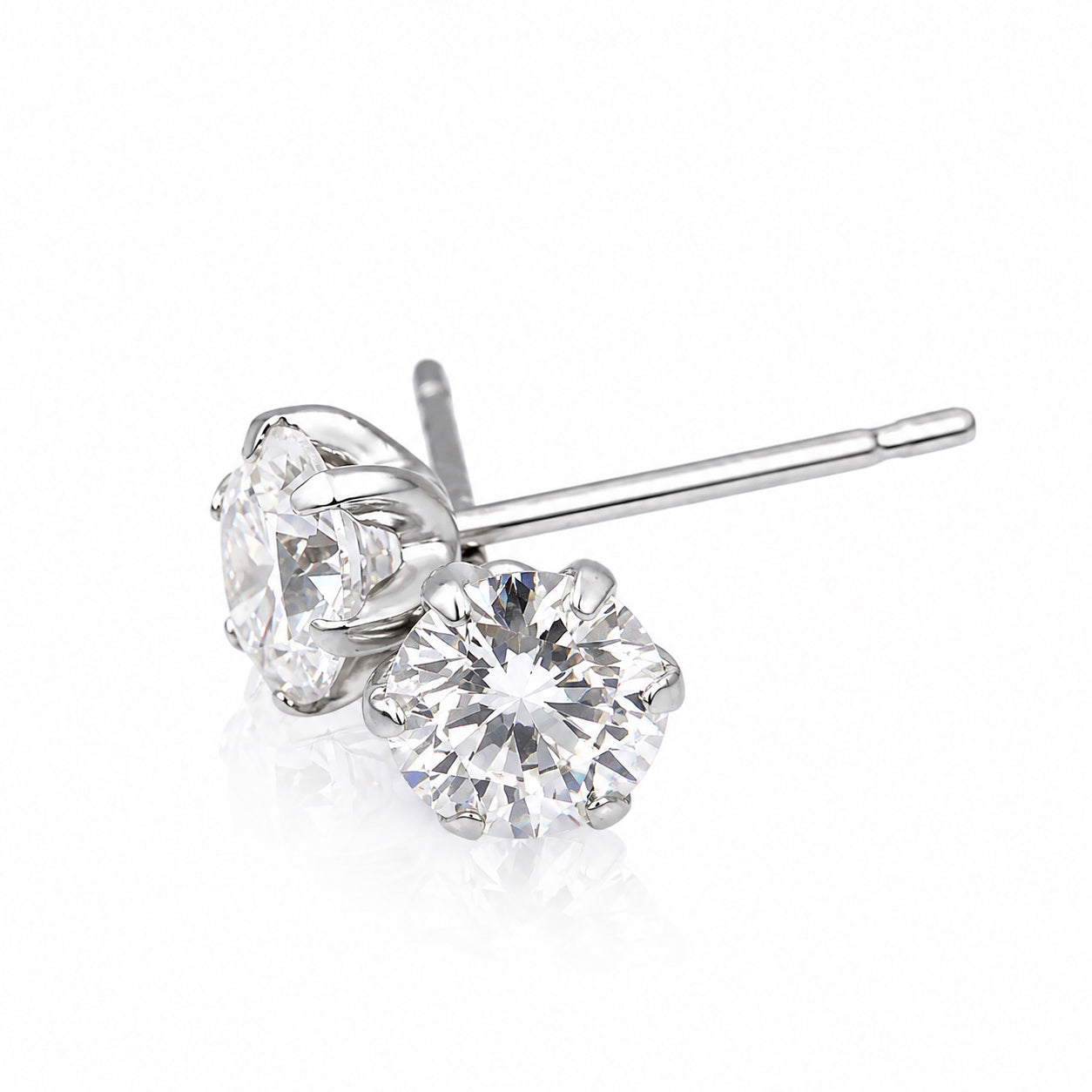 6本爪〖0.3ct×2p / Ｄカラー VVS2/エクセレントカット〗ラボグロウンダイヤモンド ピアスペア｜PT900 / K18イエローゴールド｜ラウンドブリリアント｜鑑定書付｜定番人気 受注制作／約30日でお届け