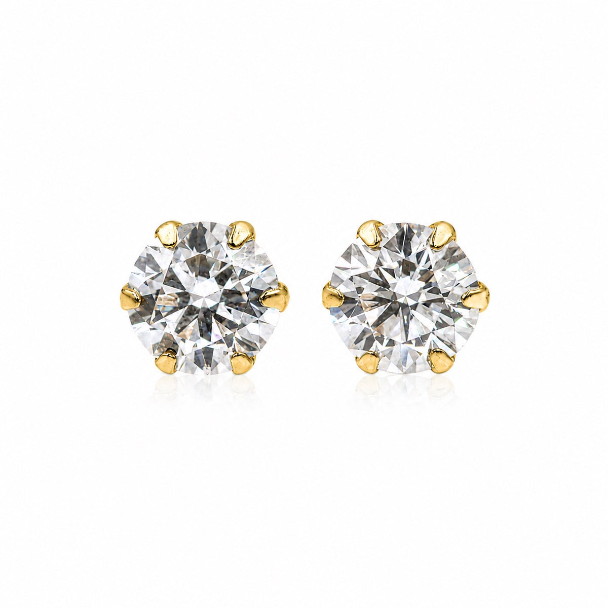 【お客様専用】6本爪〖0.3ct×2p / Dカラー VVS2 / エクセレントカット〗ラボグロウンダイヤモンド ピアスペア｜K18イエローゴールド｜IGI鑑定書付