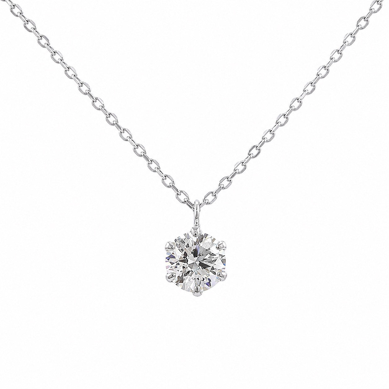 6本爪〖0.3ct / Fカラー VS1/エクセレントカット〗ラボグロウンダイヤモンド ペンダント｜プラチナ900｜ラウンドブリリアント｜鑑定書無し｜定番人気 ご注文後約30日～50日で納品｜