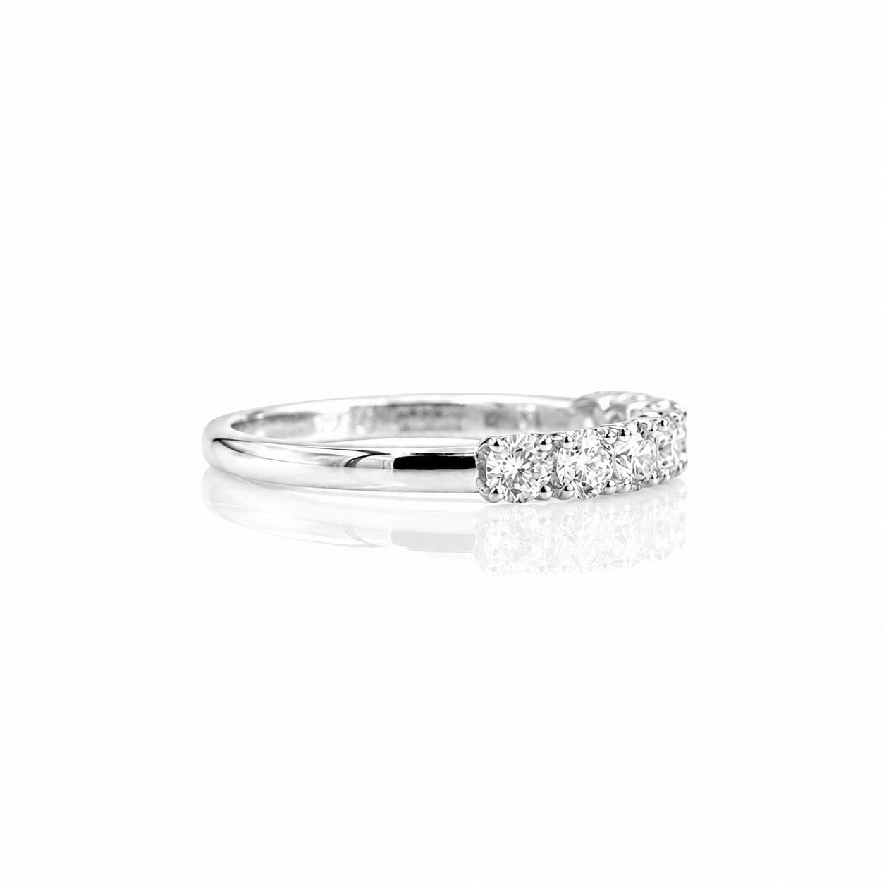 ハーフエタニティリング〖0.7ct/0.１ct×7石3mm 〗ラボグロウンダイヤモンド｜プラチナPT900/PT950 / K18イエローゴールド｜受注製造約50日｜NAYA-1002｜RNR00149