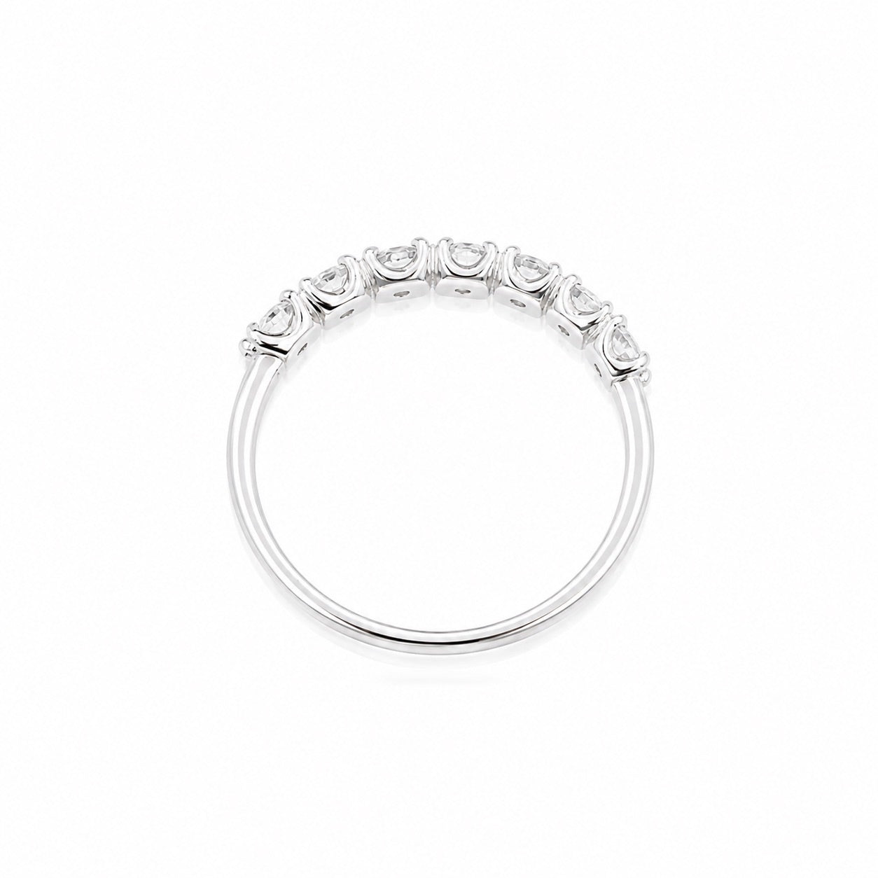 ハーフエタニティリング〖0.7ct/0.１ct×7石3mm 〗ラボグロウンダイヤモンド｜プラチナPT900/PT950 / K18イエローゴールド｜受注制作／約50日でお届け｜NAYA-1002｜RNR00149