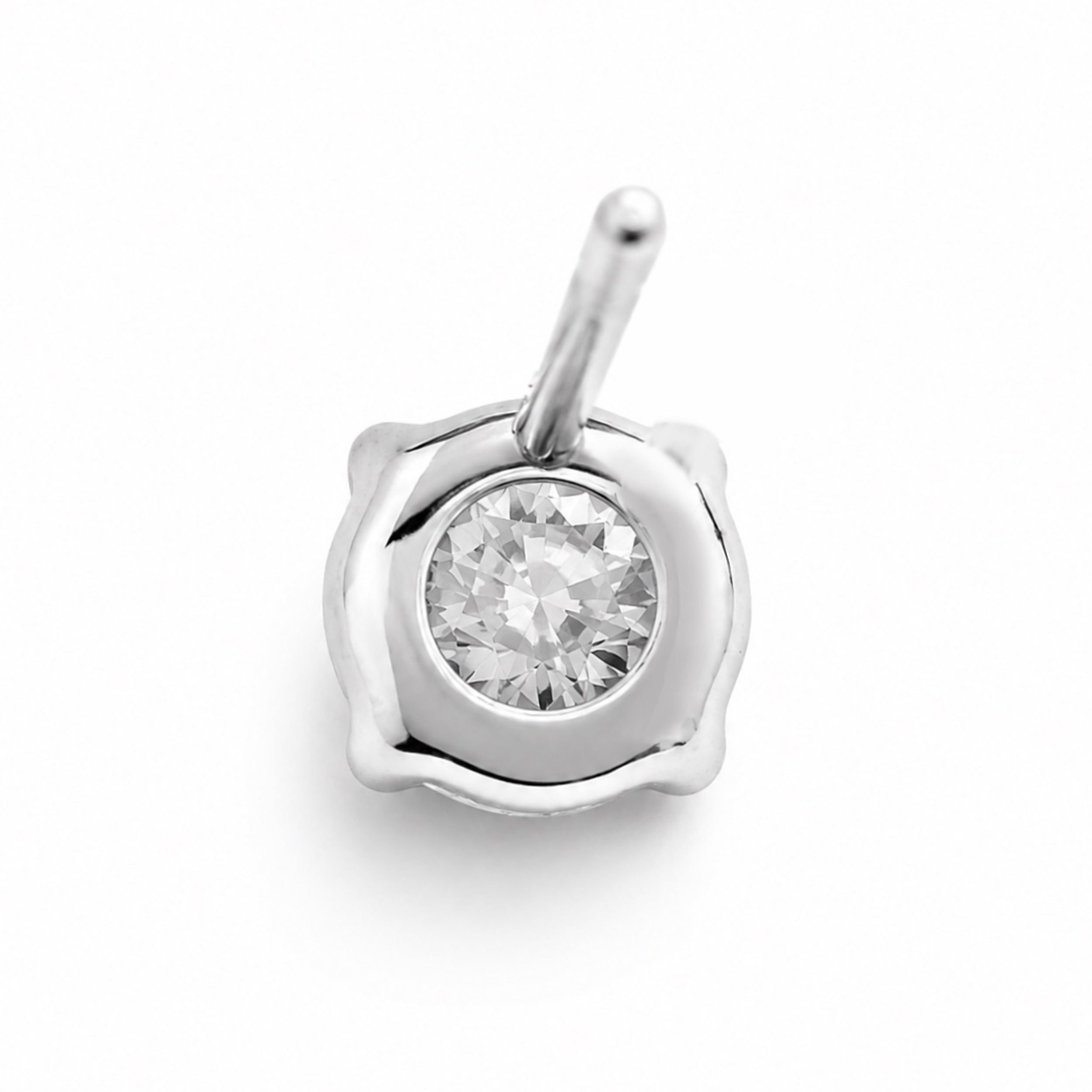 〖0.7ct / Fカラー VS1/エクセレントカット〗ラボグロウンダイヤモンド ピアス片方｜プラチナ900 / K18イエローゴールド｜ラウンドブリリアント｜鑑定書無し｜定番人気 ご注文後約30日～50日で納品｜NAYA-013