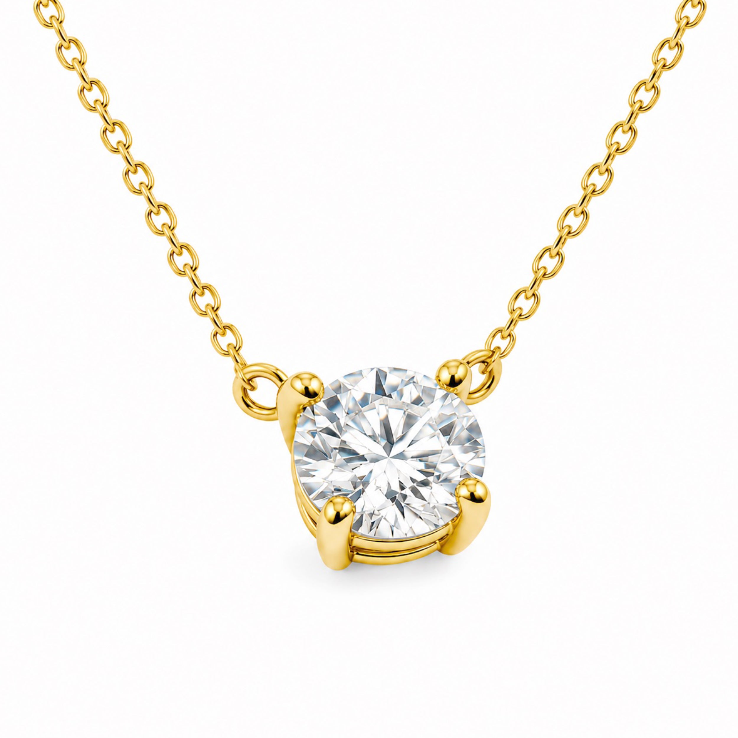 〖0.5ct / Dカラー/VVS2/エクセレントカット/鑑定書付き/二段腰〗ラボグロダイヤモンド ペンダント両吊りタイプ｜プラチナ900 / K18イエローゴールド｜ラウンドブリリアント｜鑑定書無し｜定番人気 受注制作／約50日でお届け｜NAYA-015