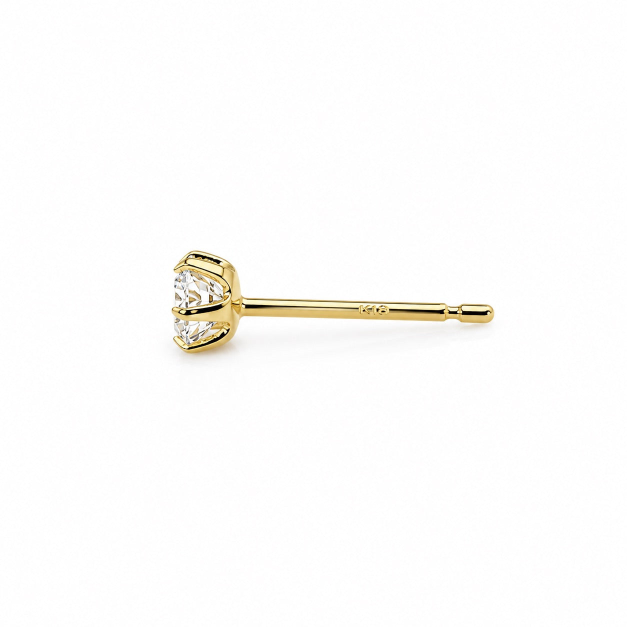 エクセレントカット〖0.25ct×2 トータル0.5カラット / Fカラー VS1〗ラボグロウンダイヤモンド スタッドピアス｜プラチナ900 / K18イエローゴールド｜6本爪｜鑑定書無し | 納期約50日