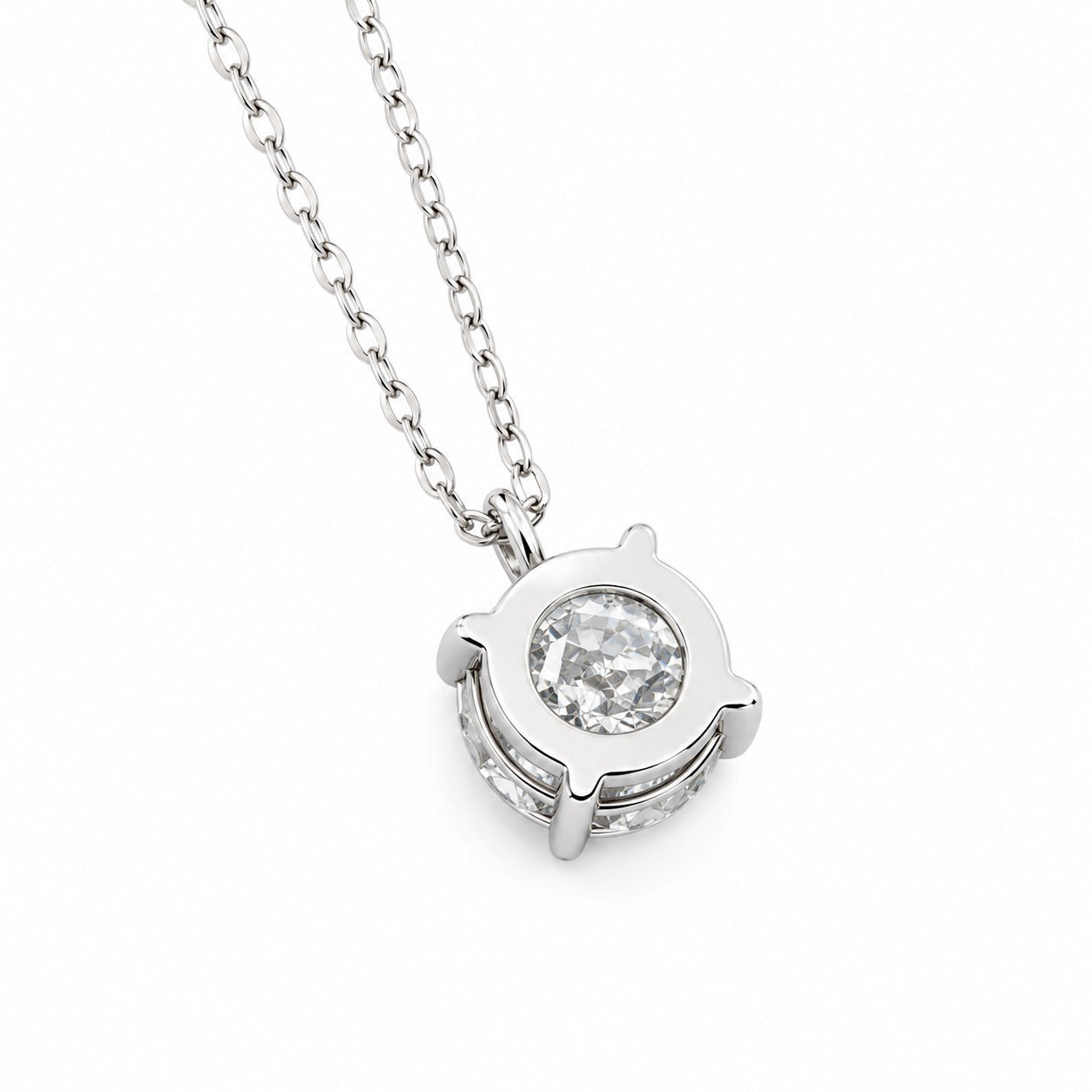 〖0.7ct / Fカラー/VS1/エクセレントカット/二段腰〗ラボグロダイヤモンド ペンダントバチカン真ん中タイプ｜プラチナ900 / K18イエローゴールド｜ラウンドブリリアント｜鑑定書無し｜定番人気 受注制作／約50日でお届け｜NAYA-015
