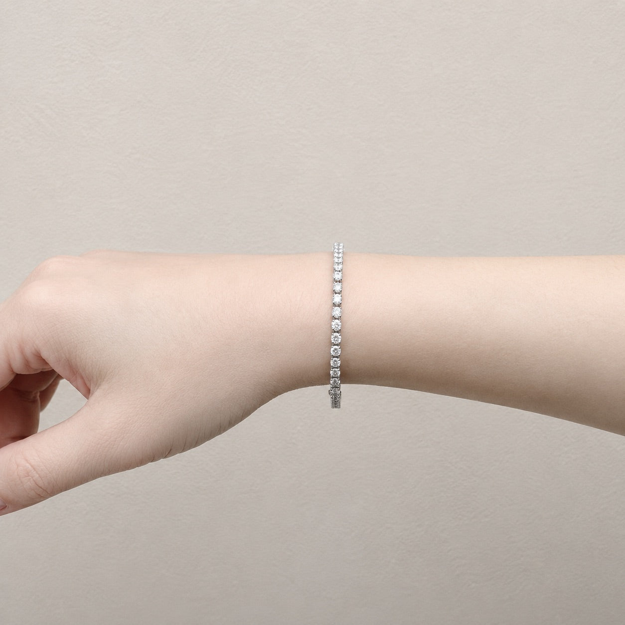 ラボグロウンダイヤモンド テニスブレスレット3.8ct｜プラチナ900 K18