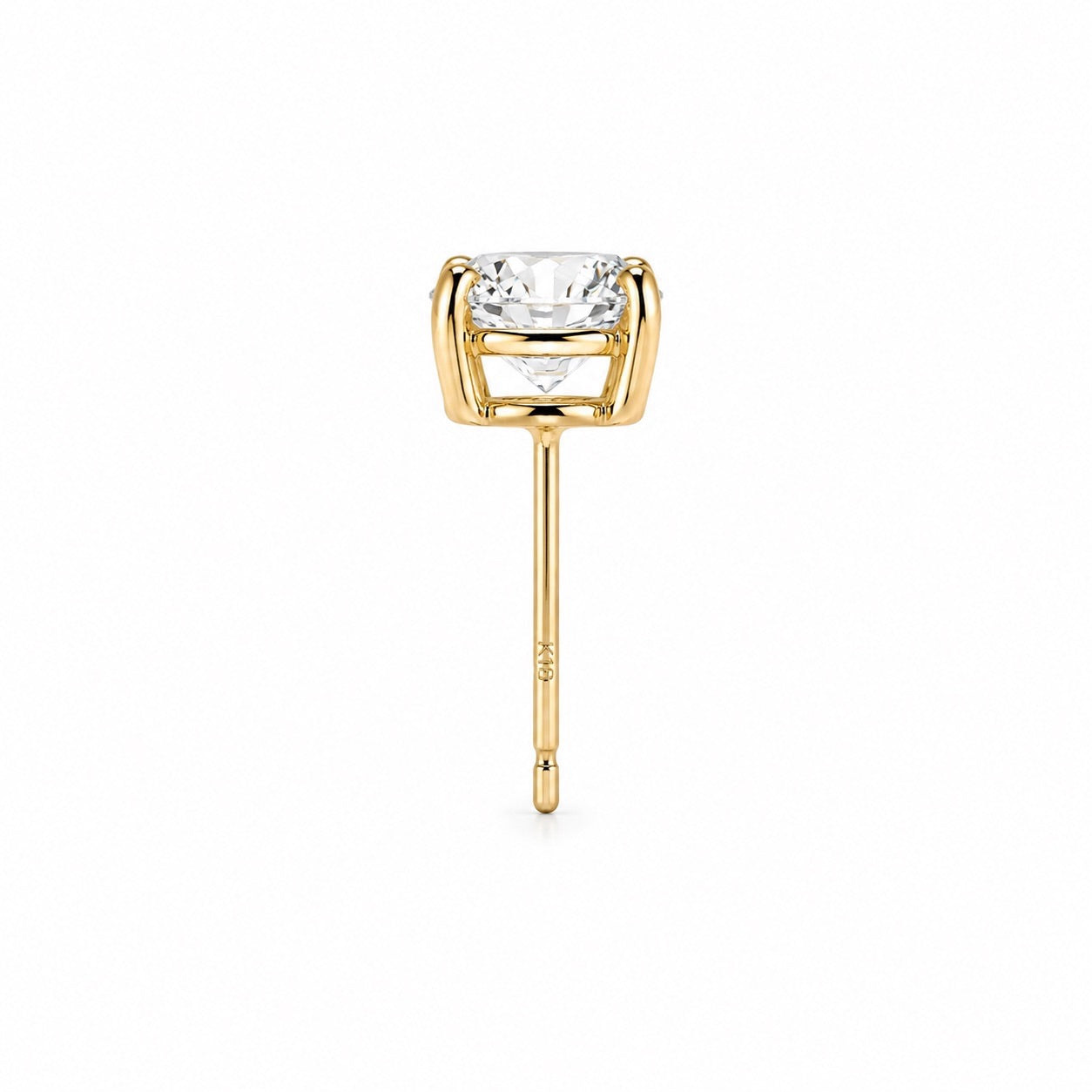 4本爪〖0.7ct×2p / Dカラー VVS/エクセレントカット/二段腰枠〗ラボグロウンダイヤモンド ピアスペア｜プラチナ900 / K18イエローゴールド｜ラウンドブリリアント｜IGI鑑定書付き｜定番人気 受注制作／約50日でお届け｜NAYA-017