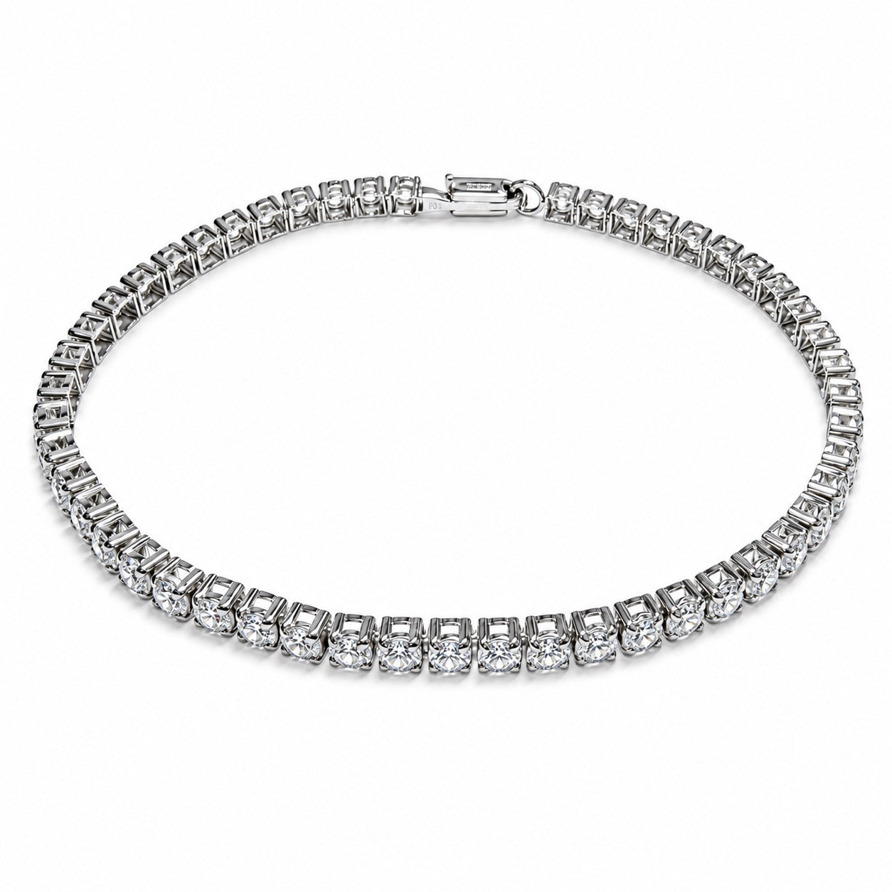 テニスブレスレット〖約3.8ct / 50石 幅約2.8㎜〗ラボグロウンダイヤモンド｜プラチナ900 / K18イエローゴールド｜FカラーVS1アップエクセレントカットType IIa  受注制作／約50日でお届け