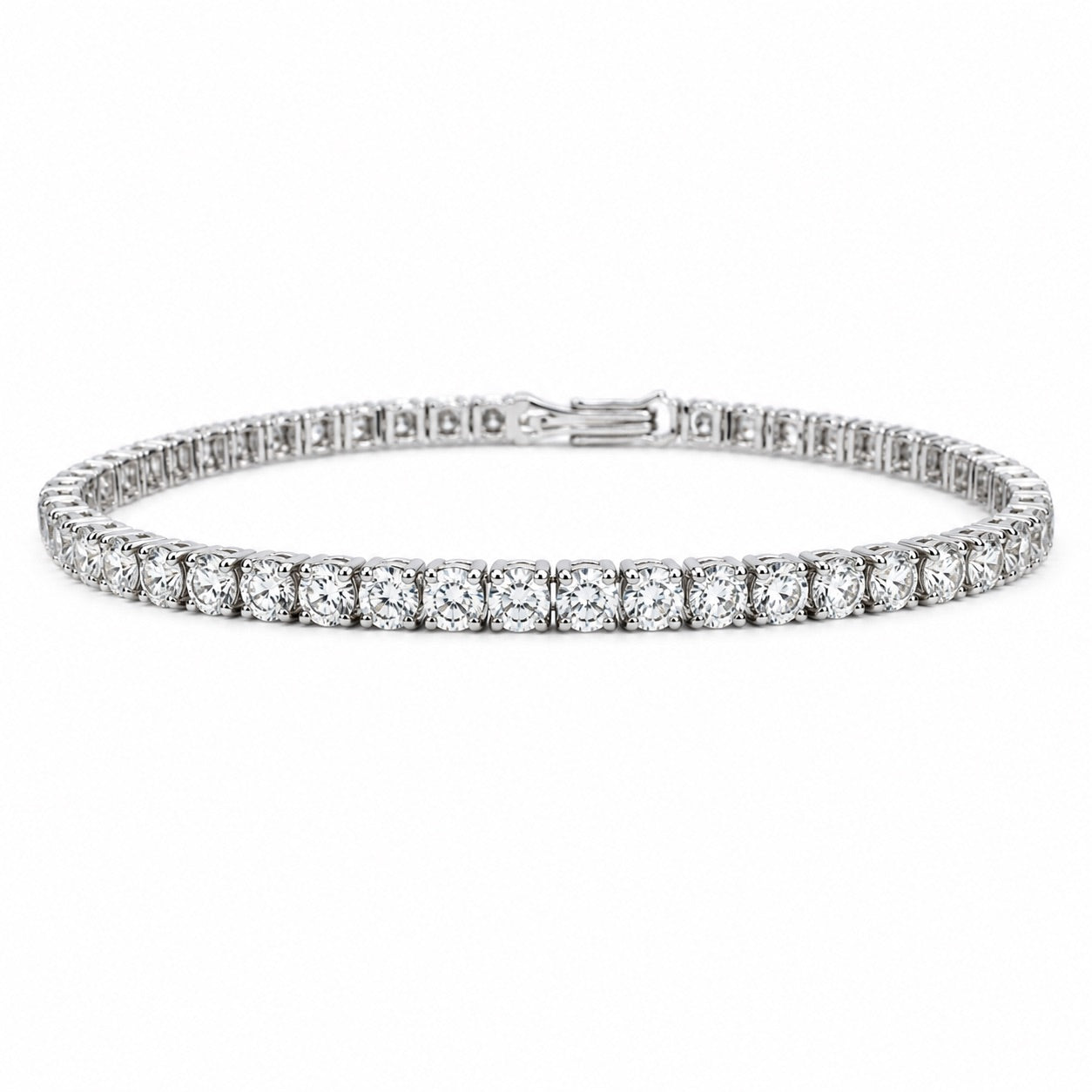 テニスブレスレット〖約3.8ct / 50石 幅約2.8㎜〗ラボグロウンダイヤモンド｜プラチナ900 / K18イエローゴールド｜FカラーVS1アップエクセレントカットType IIa  受注制作／約50日でお届け