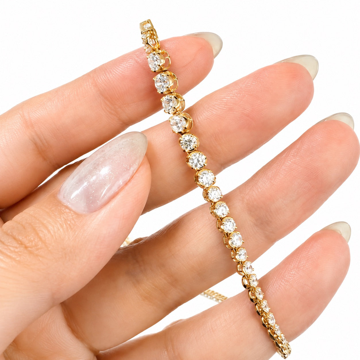 テニスネックレス〖約5.5ct / 計176石 /全長50㎝〗ラボグロウンダイヤモンド｜プラチナ900 / K18イエローゴールド｜FカラーVS1アップエクセレントカットType IIa  受注制作／約50日でお届け