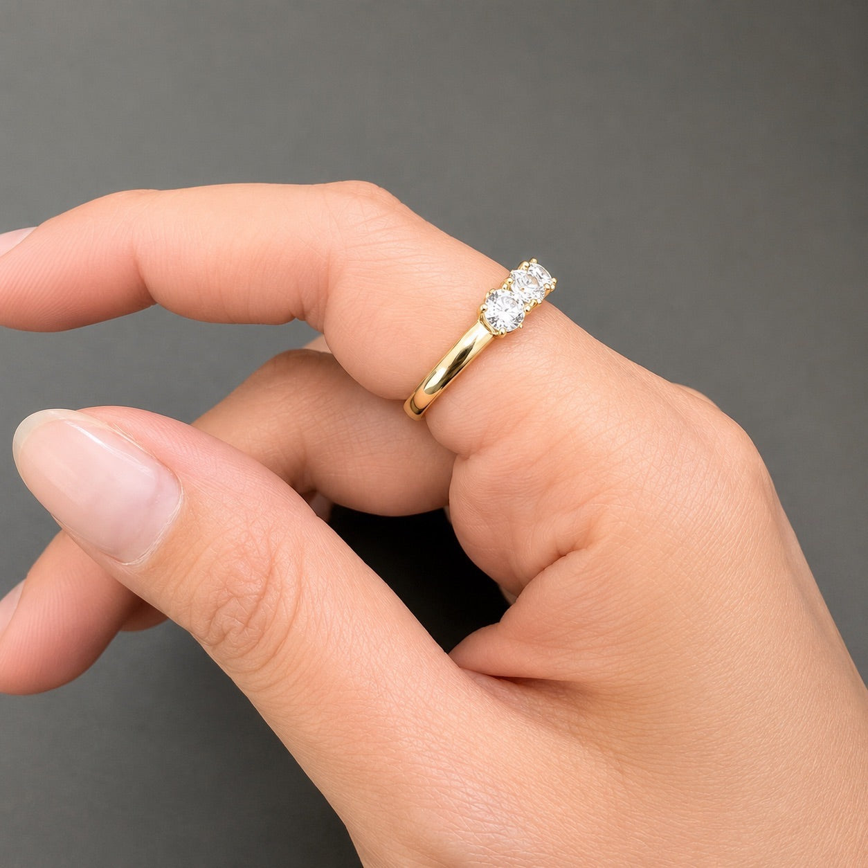 ハーフエタニティリング〖0.9ct/0.1ct×9石 3mm〗ラボグロウンダイヤモンド｜プラチナPT900/PT950 / K18イエローゴールド｜受注制作／約50日でお届け｜NAYA-1002