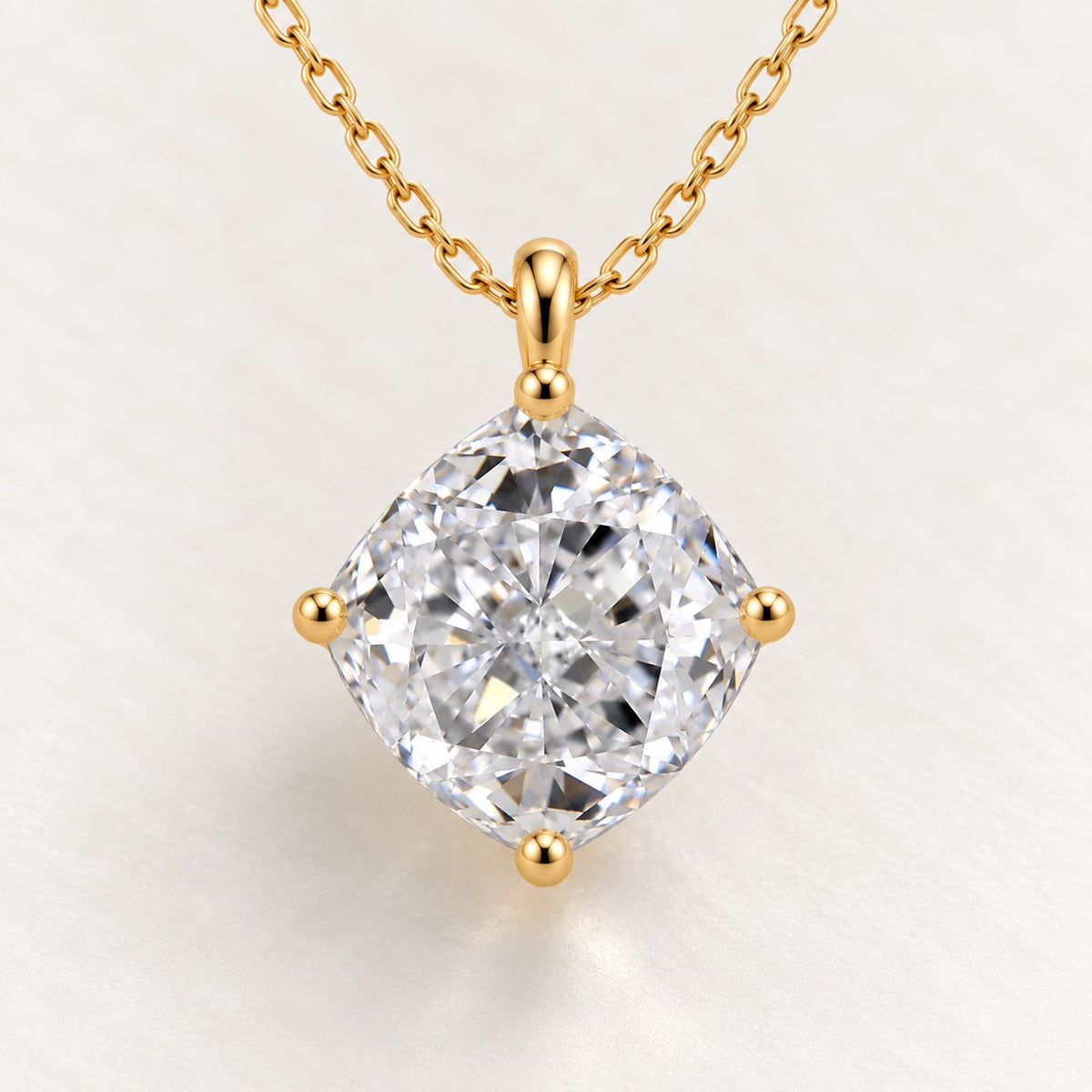 【お客様専用ページ】クッションカット ペンダント｜1ct Dカラー VVS2｜K18イエローゴールド 小豆ミラーカット 0.96mm 45cm｜IGI鑑定書付き