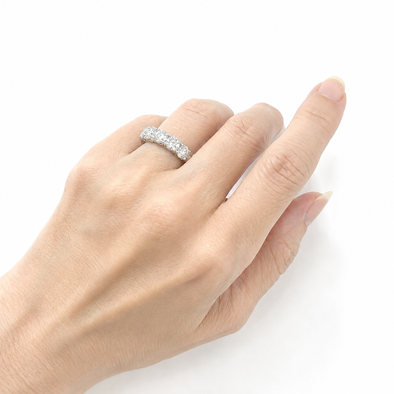 〖2ct/0.3ct×7石 〗ラボグロウンダイヤモンド ハーフエタニティリング｜プラチナPT900｜受注製造約50日｜NAYA-1002｜RNR00149
