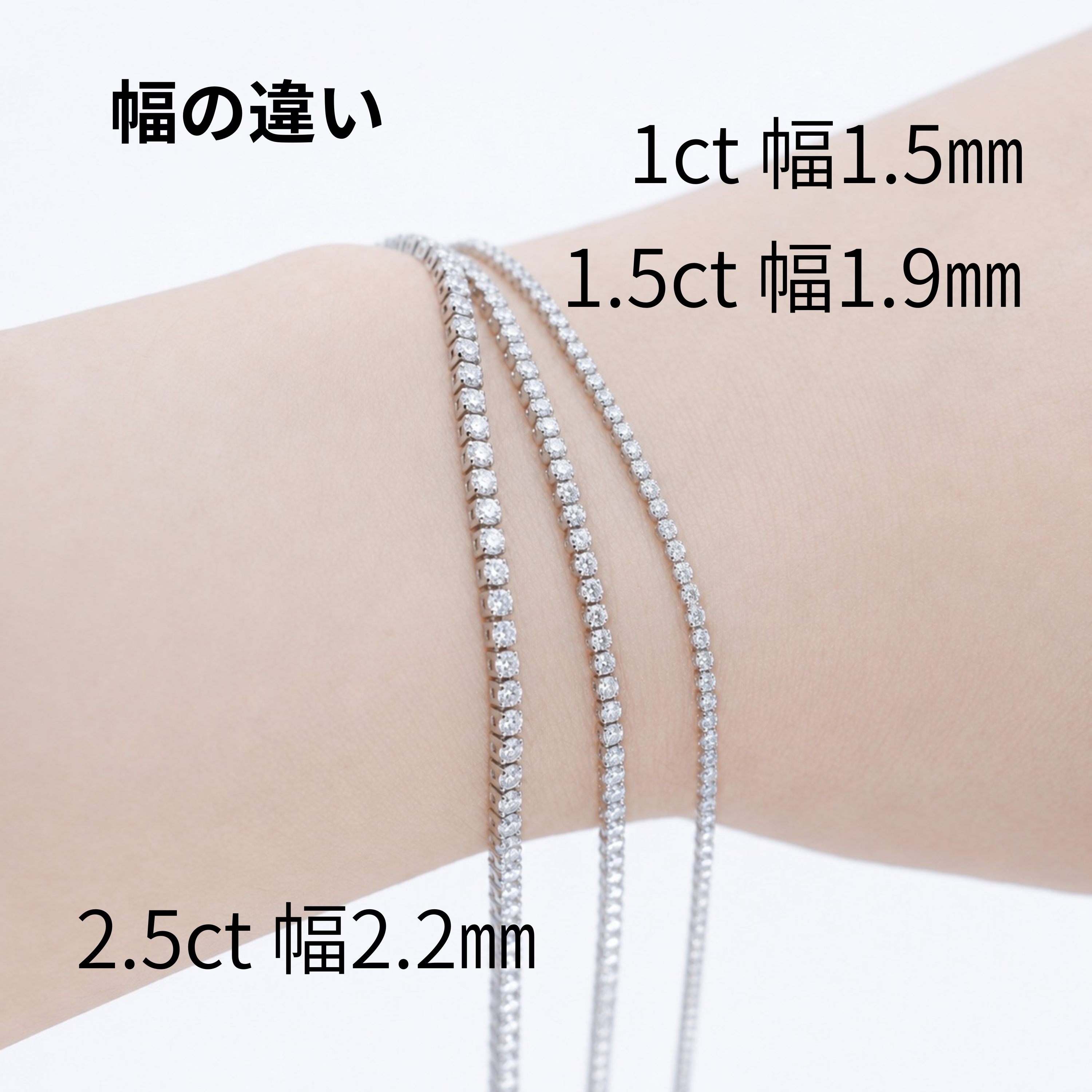 ラボグロウンダイヤモンド テニスブレスレット 1ct Fカラー VS1 プラチナ NAYA DIAMOND 画像7