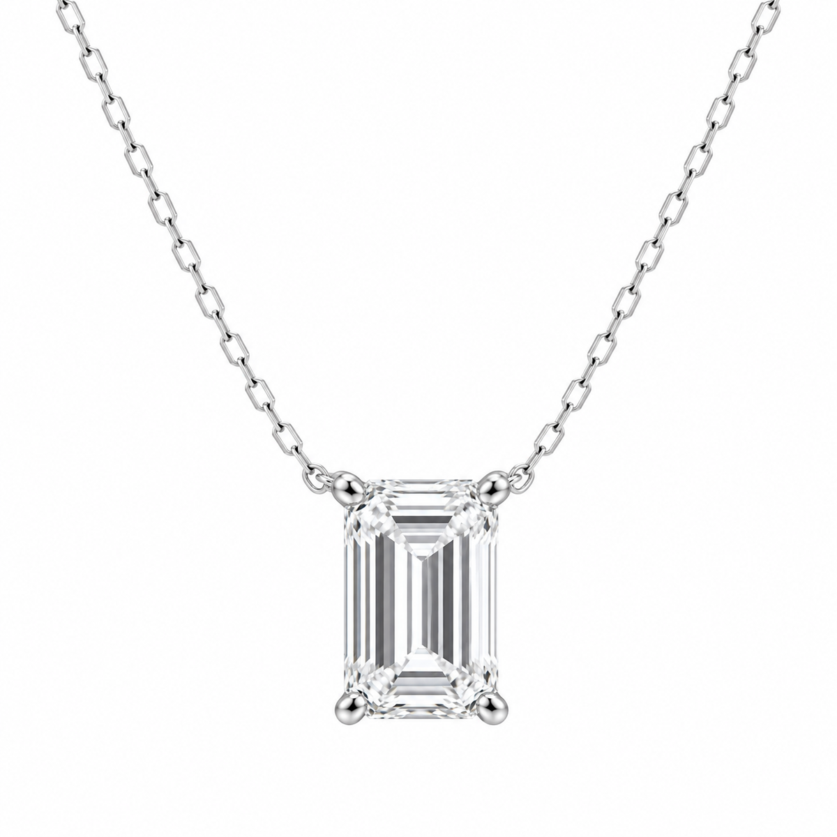 〖1ct / Dカラー VVS2〗ラボグロウンダイヤモンド ペンダント｜プラチナ900 / K18イエローゴールド｜エメラルドカット｜中通し・両吊り選択可｜IGI鑑定書付｜受注制作／約50日でお届け