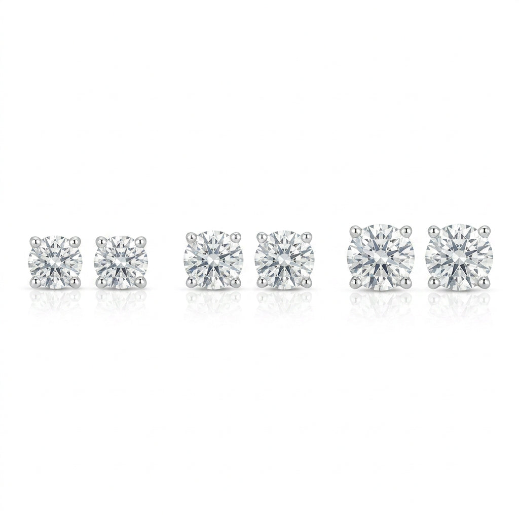 4本爪〖0.7ct×2p / Dカラー VVS/エクセレントカット/二段腰枠〗ラボグロウンダイヤモンド ピアスペア｜プラチナ900 / K18イエローゴールド｜ラウンドブリリアント｜IGI鑑定書付き｜定番人気 受注制作／約50日でお届け｜NAYA-017