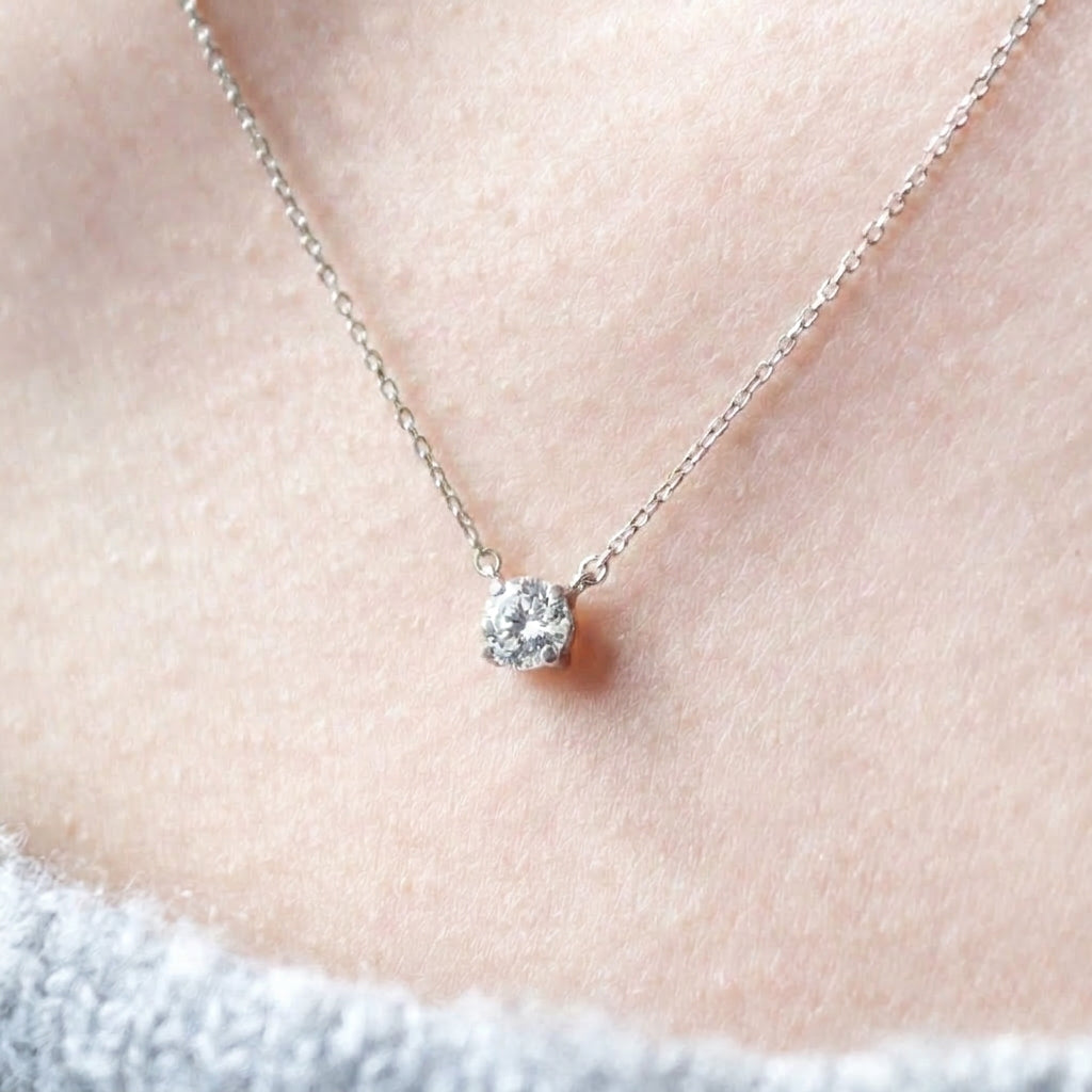 〖0.7ct / Fカラー VS1/エクセレントカット〗ラボグロダイヤモンド ペンダント両吊りタイプ｜プラチナ900 / K18イエローゴールド｜ラウンドブリリアント｜鑑定書無し｜定番人気 ご注文後約30日～50日で納品｜NAYA-015