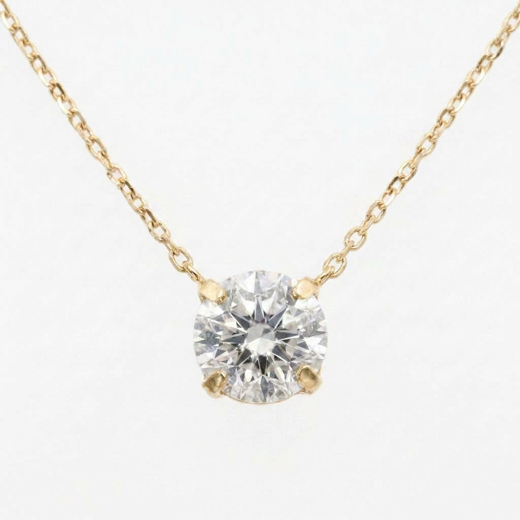 〖0.7ct / Fカラー VS1/エクセレントカット〗ラボグロダイヤモンド ペンダント両吊りタイプ｜プラチナ900 / K18イエローゴールド｜ラウンドブリリアント｜鑑定書無し｜定番人気 ご注文後約30日～50日で納品｜NAYA-015