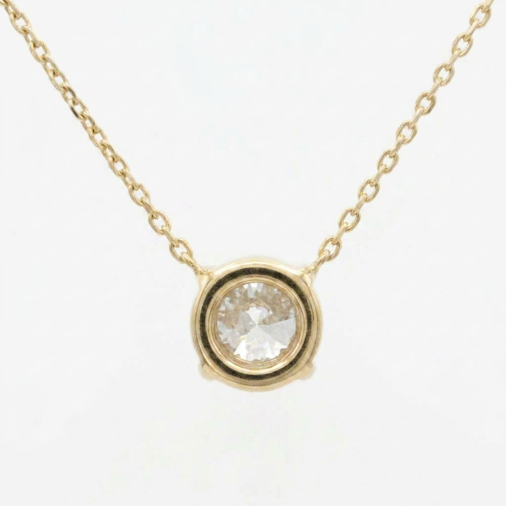 〖0.7ct / Fカラー VS1/エクセレントカット〗ラボグロダイヤモンド ペンダント両吊りタイプ｜プラチナ900 / K18イエローゴールド｜ラウンドブリリアント｜鑑定書無し｜定番人気 ご注文後約30日～50日で納品｜NAYA-015
