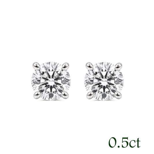 〖0.5ct ×2p/ Fカラー VS1/エクセレントカット〗ラボグロウンダイヤモンド ピアスペア｜プラチナ900 / K18イエローゴールド｜ラウンドブリリアント｜鑑定書無し｜定番人気 ご注文後約30日～50日で納品｜NAYA-008