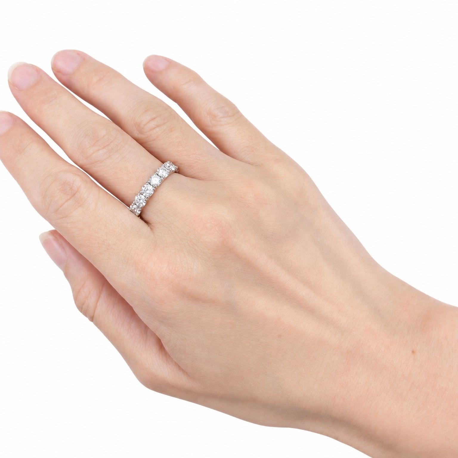 フルエタニティリング〖3ct/0.2ct×16石 3.8㎜〗ラボグロウンダイヤモンド｜プラチナ900 or 950 / K18イエローゴールド｜Fカラー VS1アップ エクセレントカット｜受注製造約50日