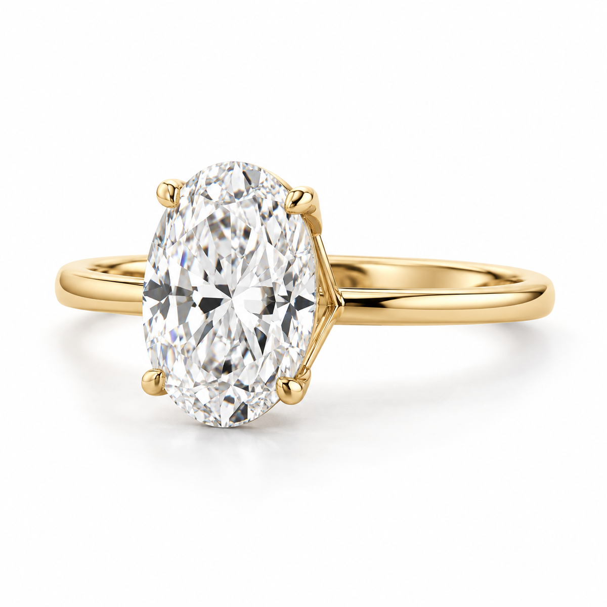 【お客様専用ページ】1.5ct オーバルカット D VVS2 IGI鑑定書付 K18イエローゴールド シンプルリング 9号 ＋ 0.3ct×2 K18イエローゴールド 4本爪ピアス｜おまとめ割